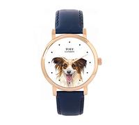 Toff London Ladies Brown Papillon Dog Head Watch
