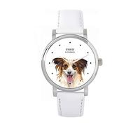 Toff London Ladies Brown Papillon Dog Head Watch