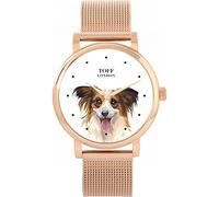 Toff London Ladies Brown Papillon Dog Head Watch