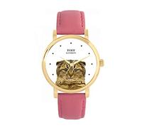 Toff London Ladies Brown Scottish Fold Cat Head Watch
