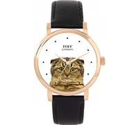 Toff London Ladies Brown Scottish Fold Cat Head Watch