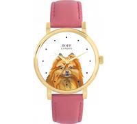 Toff London Ladies Brown Small Pomeranian Dog Head Watch