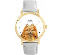 Toff London Ladies Brown Small Pomeranian Dog Head Watch