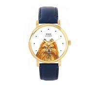 Toff London Ladies Brown Small Pomeranian Dog Head Watch