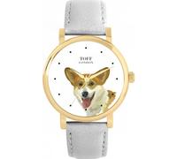 Toff London Ladies Brown Welsh Corgi Dog Head Watch