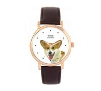 Toff London Ladies Brown Welsh Corgi Dog Head Watch
