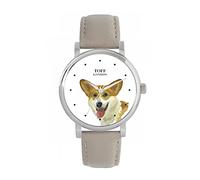 Toff London Ladies Brown Welsh Corgi Dog Head Watch