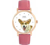 Toff London Ladies Brown Welsh Corgi Dog Head Watch
