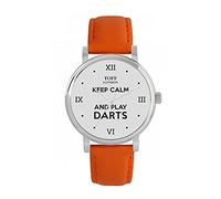 Toff London Ladies Grey Keep Calm and Play Darts Batons Watch