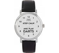 Toff London Ladies Grey Keep Calm and Play Darts Batons Watch