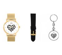Toff London Ladies Love Cats Gift Set with Keyring, 38mm Case 3atm Water Resistant, Custom Designed Quartz Movement Luxury Fashionable