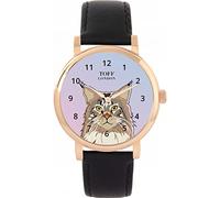 Toff London Ladies Maine Coon Cat Head Watch