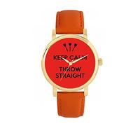 Toff London Ladies Red Keep Calm Throw Straight Watch