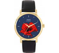 Toff London Ladies Red Poppy Flower Watch