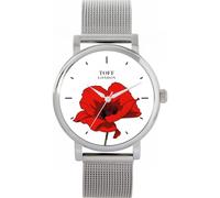 Toff London Ladies Red Poppy Flower Watch