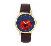 Toff London Ladies Red Poppy Flower Watch