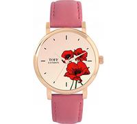 Toff London Ladies Red Poppy Flower Watch