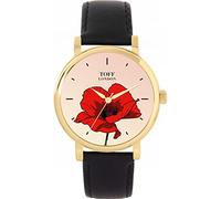 Toff London Ladies Red Poppy Flower Watch