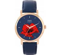 Toff London Ladies Red Poppy Flower Watch