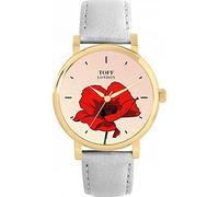 Toff London Ladies Red Poppy Flower Watch