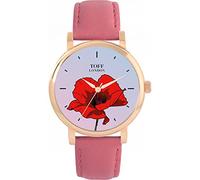 Toff London Ladies Red Poppy Flower Watch