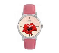 Toff London Ladies Red Poppy Flower Watch