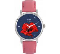 Toff London Ladies Red Poppy Flower Watch