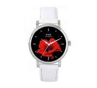 Toff London Ladies Red Poppy Flower Watch