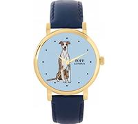 Toff London Ladies Striped Beige Whippet Dog Watch