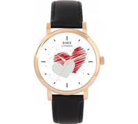 Toff London Ladies Valentine Red and Grey Hearts Watch