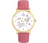 Toff London Ladies Valentine Red and Grey Hearts Watch