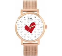Toff London Ladies Valentine Red and Grey Hearts Watch