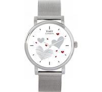 Toff London Ladies Valentine Red and Grey Hearts Watch