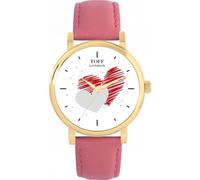 Toff London Ladies Valentine Red and Grey Hearts Watch