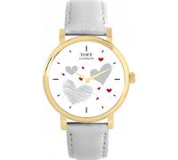 Toff London Ladies Valentine Red and Grey Hearts Watch