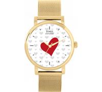 Toff London Ladies Valentine Red and Grey Hearts Watch