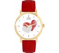 Toff London Ladies Valentine Red and Grey Hearts Watch