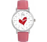 Toff London Ladies Valentine Red and Grey Hearts Watch