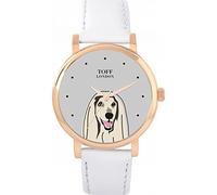 Toff London Ladies White Afghan Hound Dog Head Watch