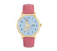 Toff London Ladies White Afghan Hound Dog Watch