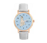 Toff London Ladies White Afghan Hound Dog Watch