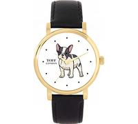 Toff London Ladies White French Bulldog Watch