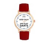 Toff London Ladies White Keep Calm and Play Darts Blue Batons Watch