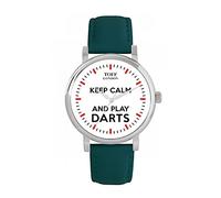 Toff London Ladies White Keep Calm and Play Darts Red Batons Watch