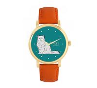 Toff London Ladies White Persian Cat Watch