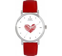 Toff London Ladies White with Red Heart Valentine Watch