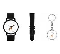 Toff London Ladies Wild Giraffe Gift Set with Keyring, 38mm Case 3atm Water Resistant, Custom Designed Quartz Movement Luxury Fashionable
