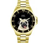 Toff London Mens Beige Pug Dog Head Watch