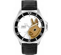 Toff London Mens Brown Netherland Dwarf Rabbit Head Watch
