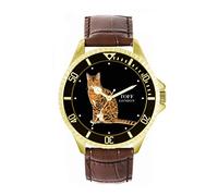Toff London Mens Ginger Bengal Cat Watch